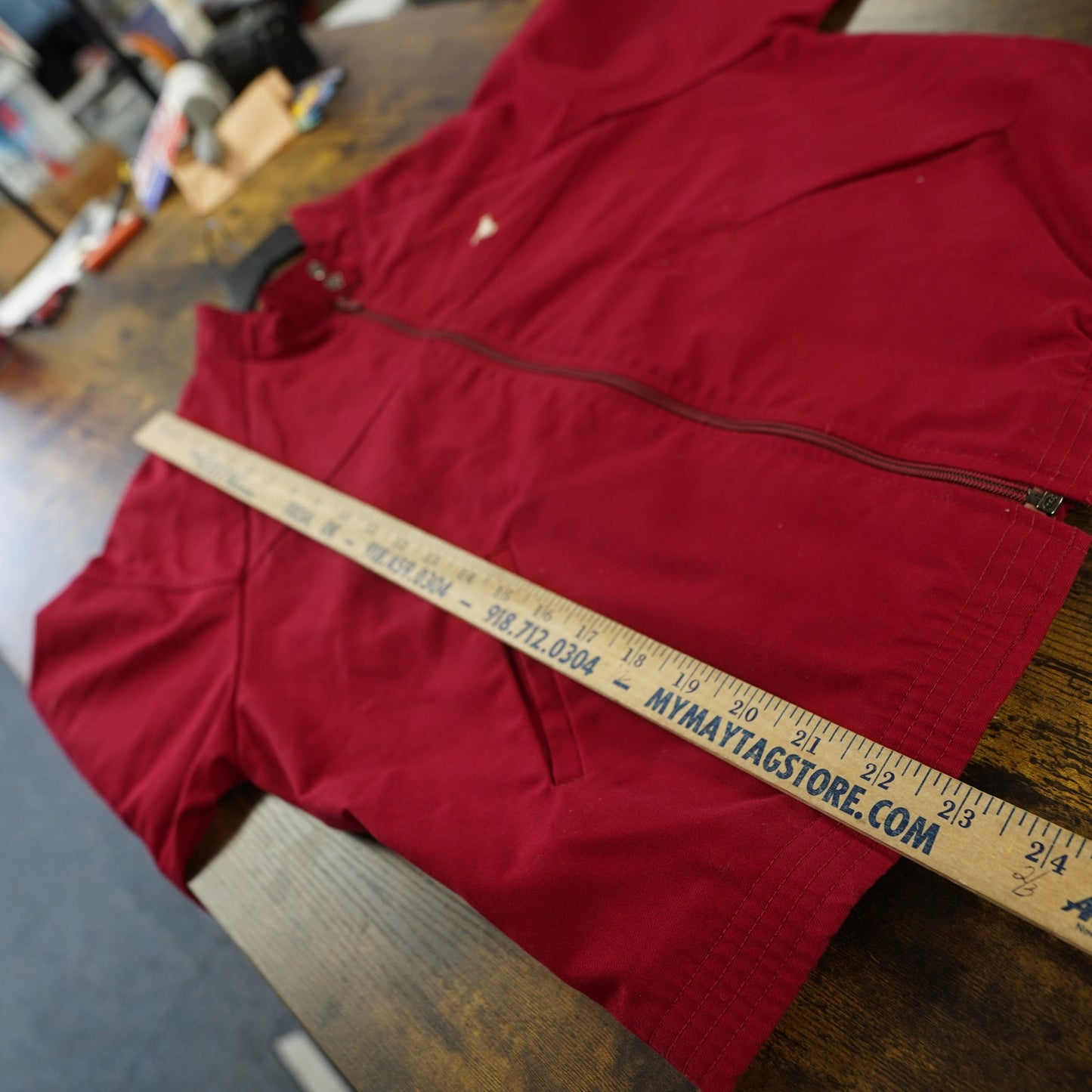 (Kids L) Vintage Wrangler Rodeo Cowboy Western Jacket Boys L Red Full Zip Bomber Kids