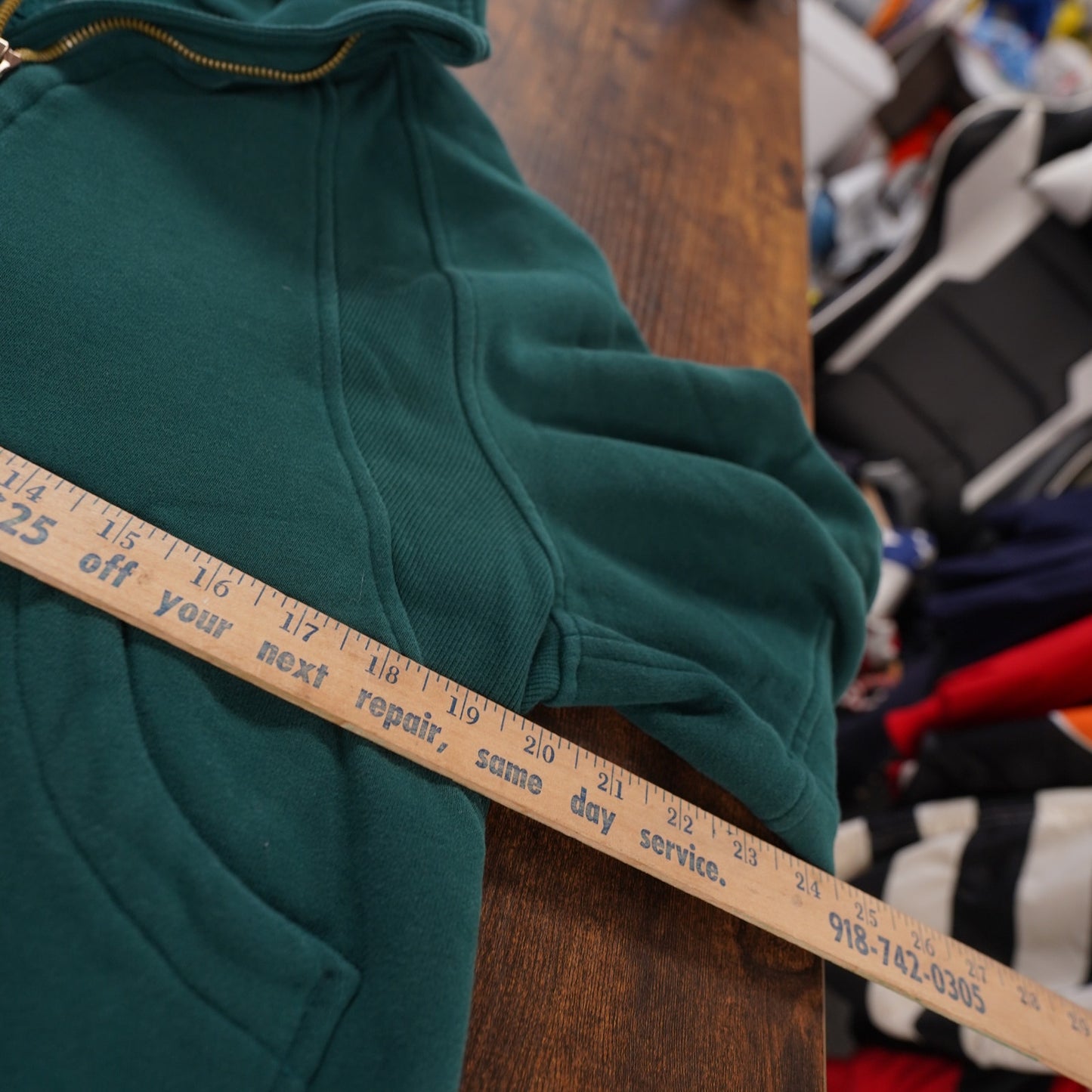 (Women's S) Lululemon Scuba Oversized Funnel-Neck Half-Zip Hoodie Women's S Teal Green
