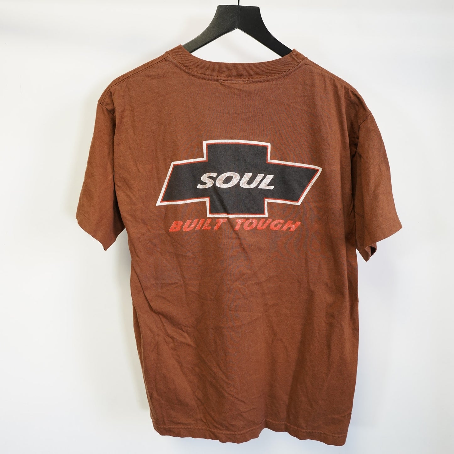 (L) Vintage Soul Built Tough Skate & Surf Jesus T-Shirt Men's L Brown Single Stitch
