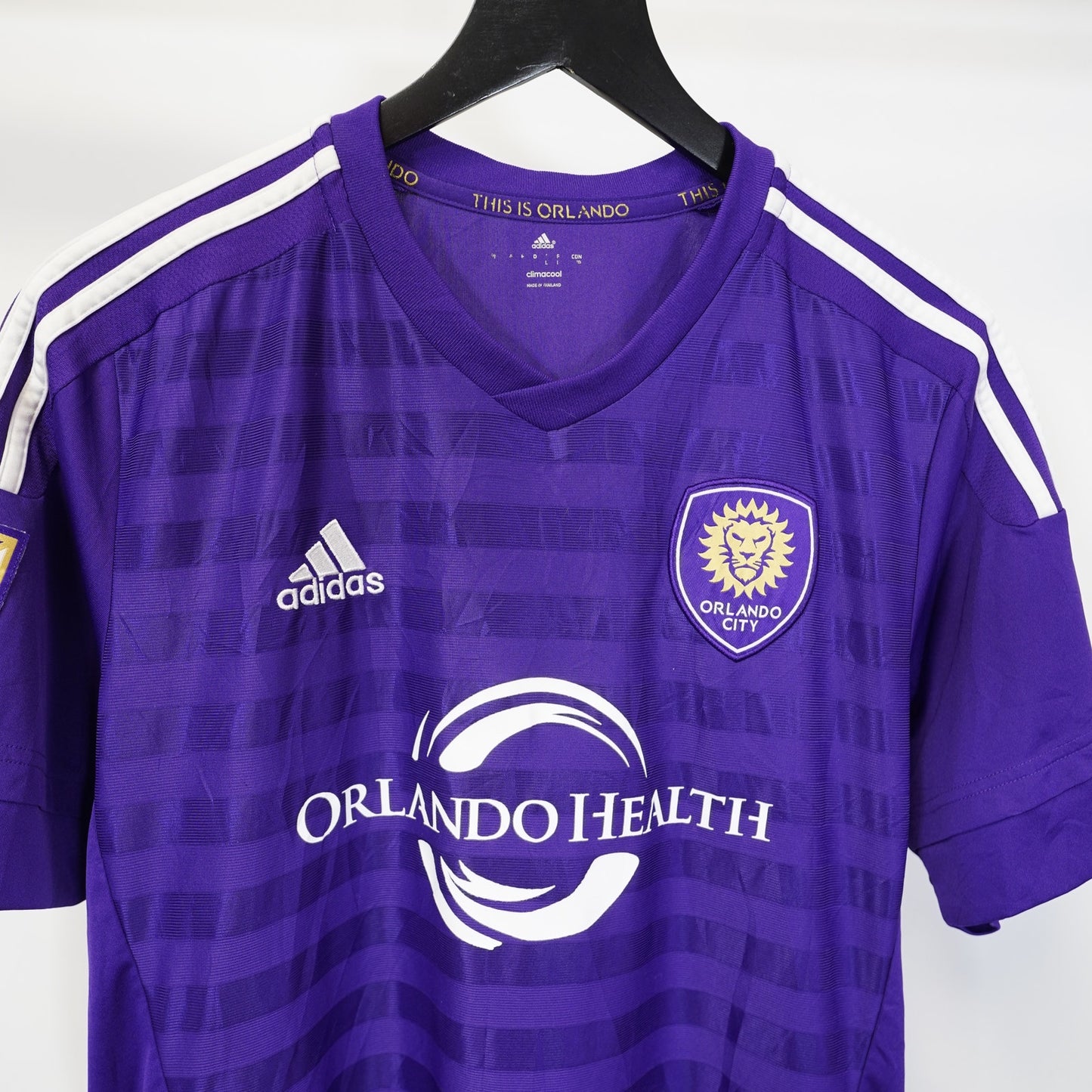 (L) Adidas Orlando City SC 2015-2016 Home Soccer Jersey Men's L Purple Futbol MLS