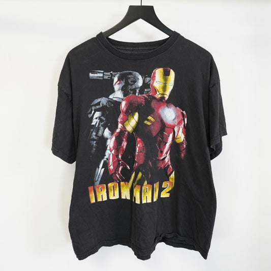 (XL) Marvel Iron Man 2 Movie Promo T-Shirt Men's XL Black Superhero Comic Book