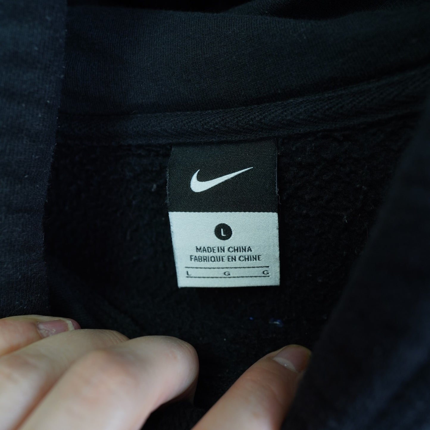 (L) Nike Air Force Academy Center Swoosh Hoodie Men's L Embroidered Black Blue