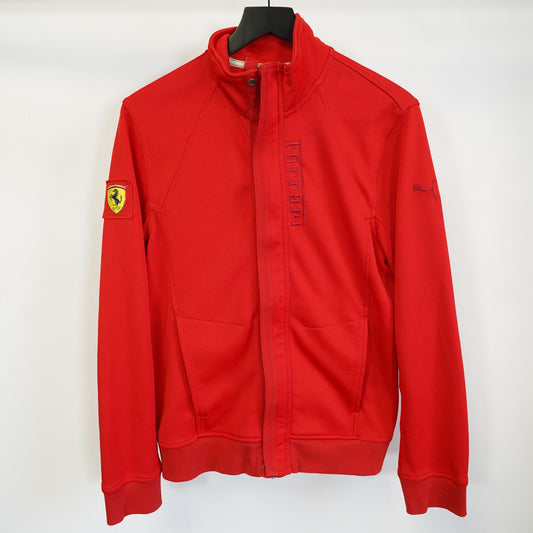 (M) Puma Ferrari Formula 1 Racing Track Jacket Men's M Red Sewn F1 Full Zip Stitched