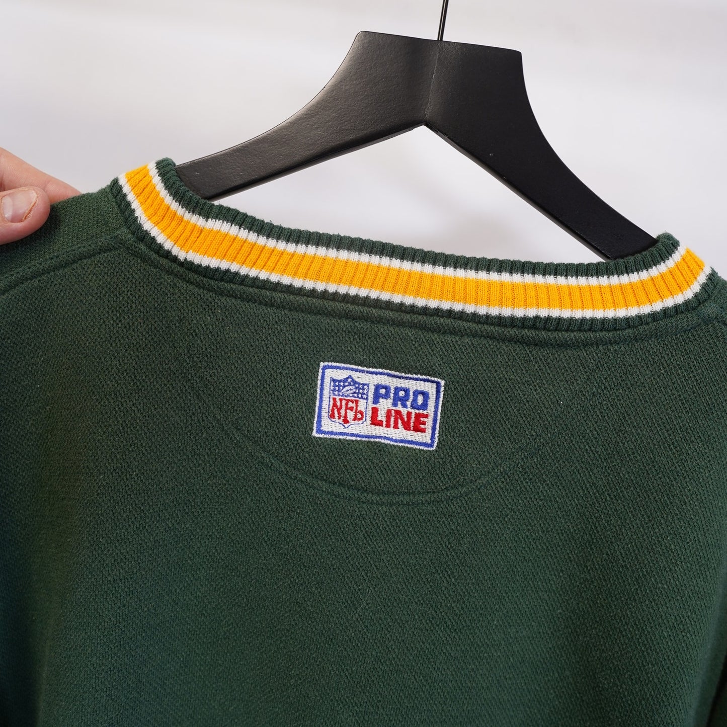 (L) Vintage Green Bay Packers Logo Athletic Embroidered Sweatshirt Men's L Green