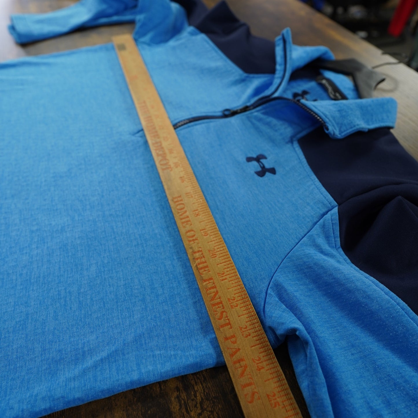 (L) Under Armour ColdGear Expanse 1/4 Zip Fleece Pullover Men's L Blue Golf