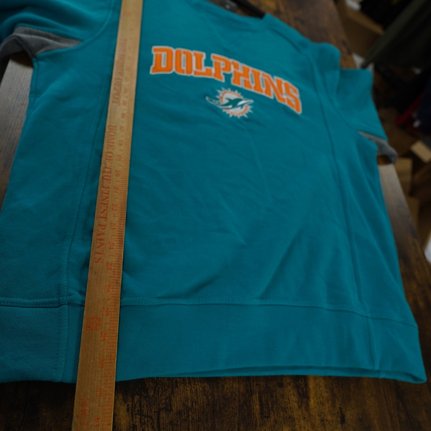 (XL) Miami Dolphins Brand New Stitched NFL Pro Line Crewneck Sweatshirt Aqua