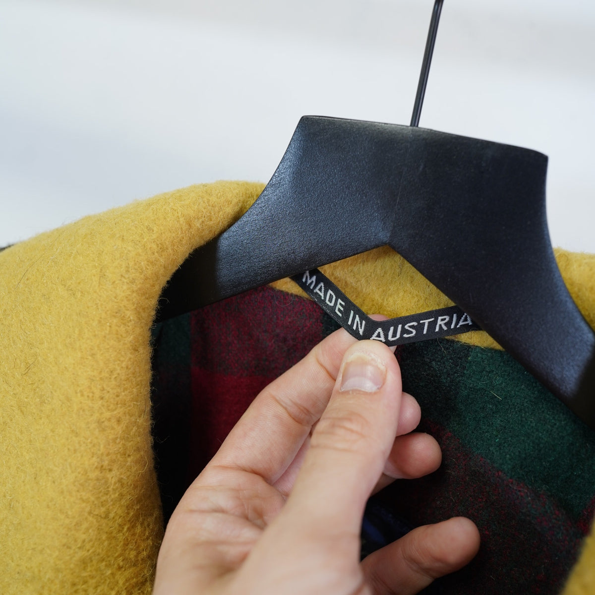 (Women's M) True Vintage Coatique International Yellow Wool Plaid Lined Coat Women's M