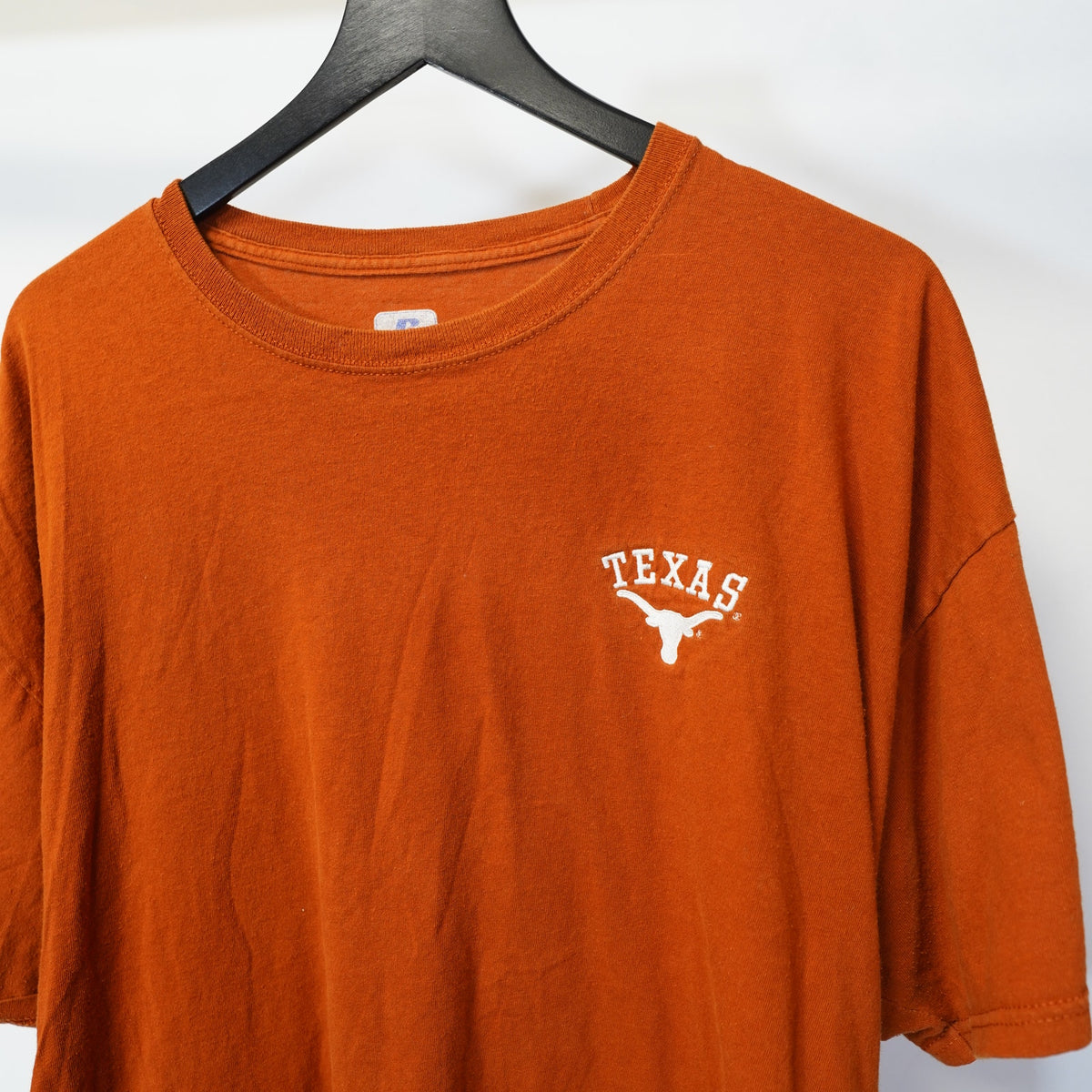 (XXL) Vintage Texas Longhorns Embroidered T-Shirt Men's XXL Russell Athletic Orange