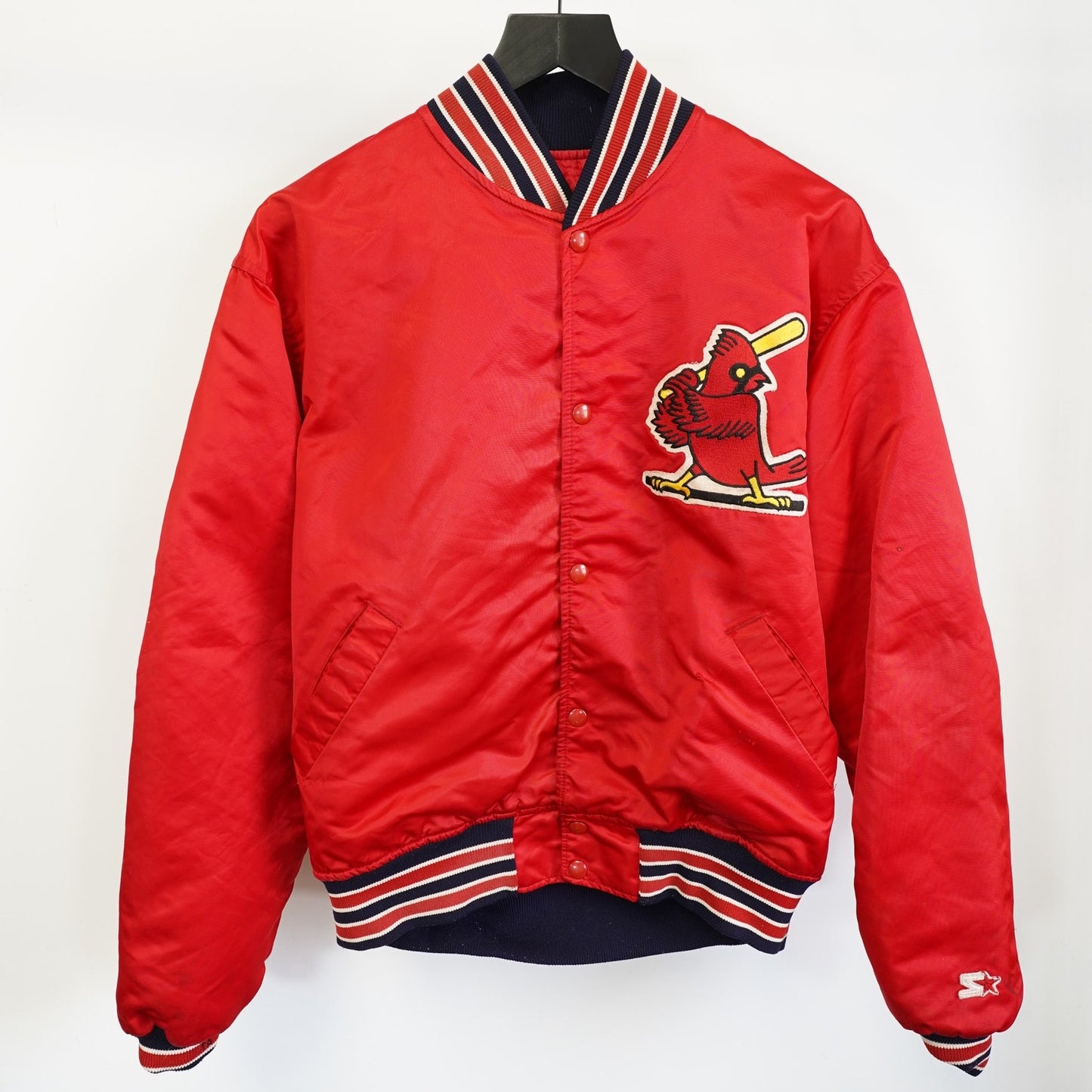 (L) Vintage St. Louis Cardinals Starter Satin Jacket Men's L red Embroidered 90s MLB