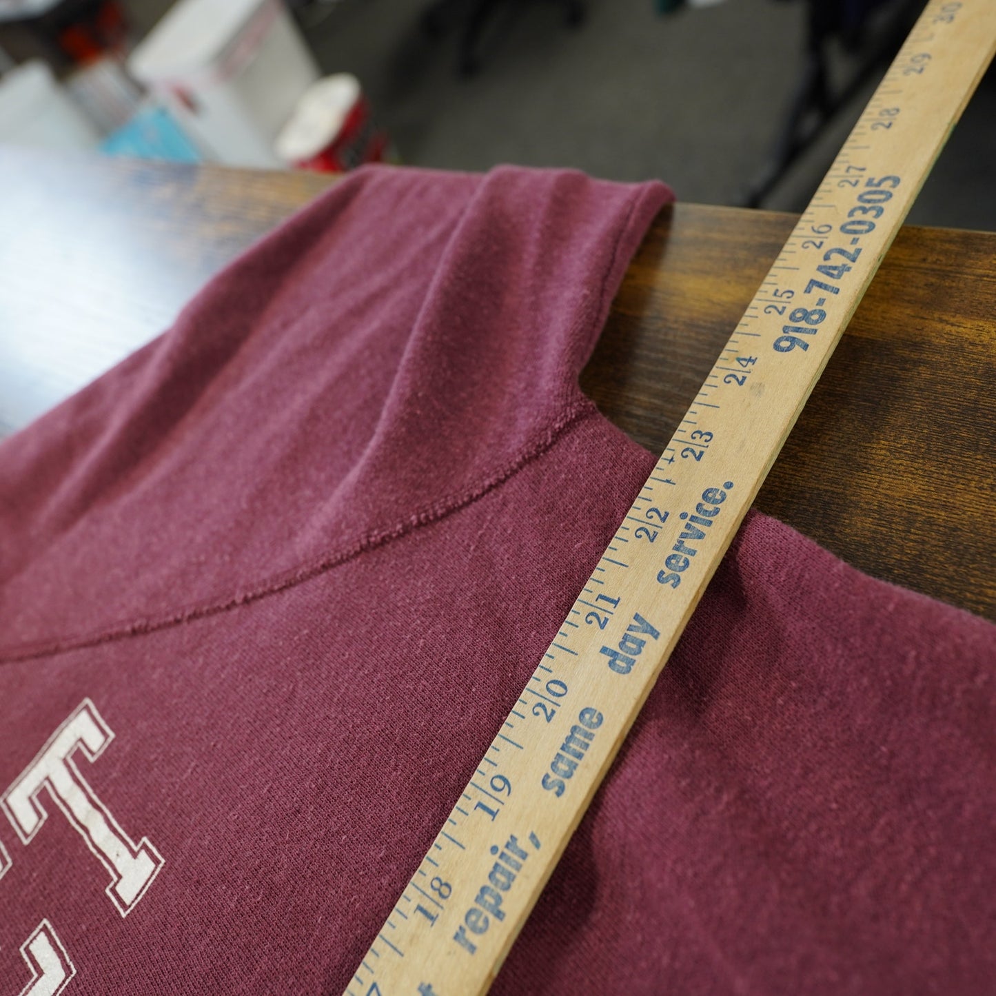 (L) True Vintage Champion De Smet Maroon Hoodie Men's L/XL 70s-80s Pullover