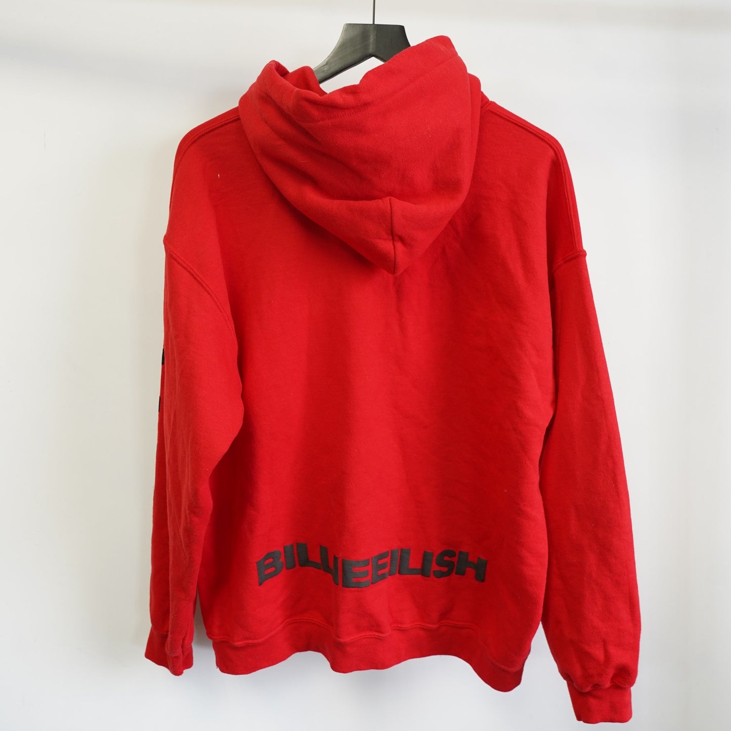 (L) Billie Eilish Concert Tour Promo Hoodie Black Blohsh Logo Unisex L Red Pullover
