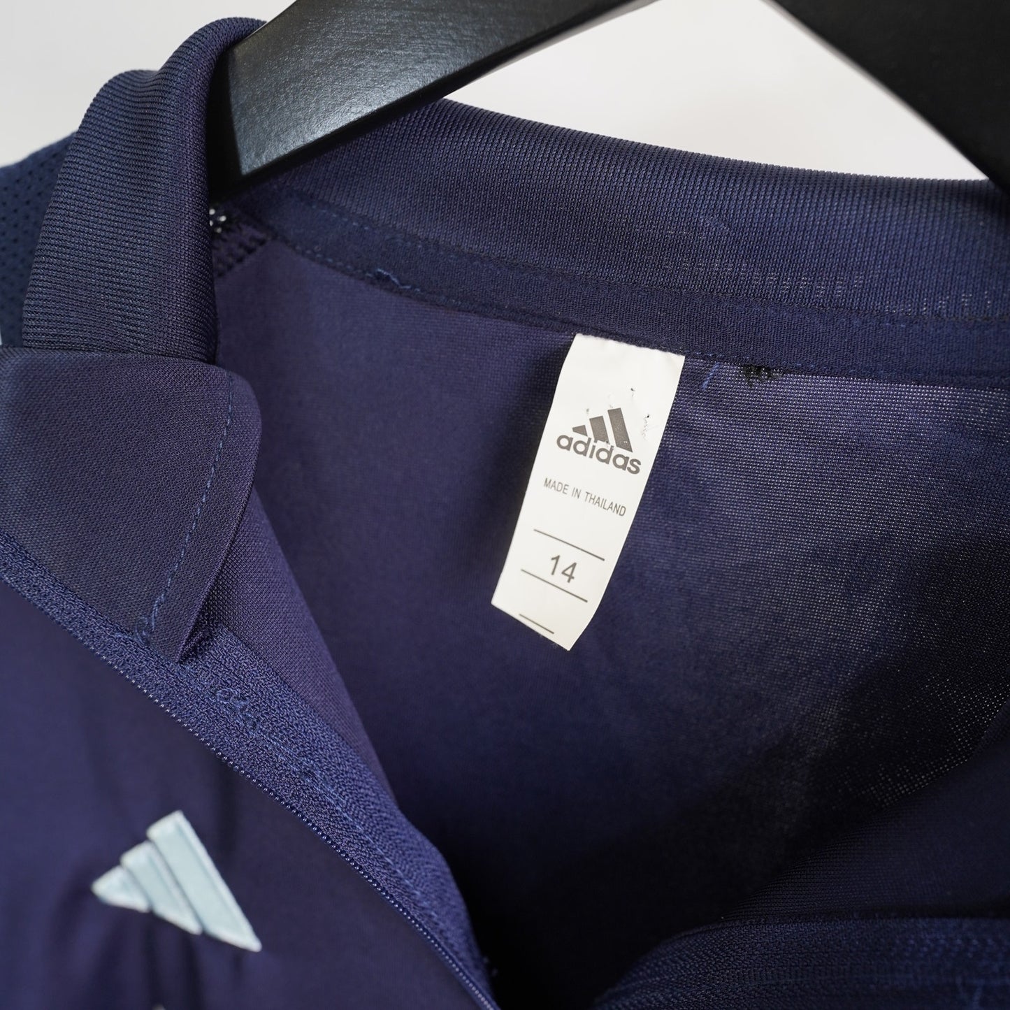 Adidas (L) Real Madrid Soccer Warm Up 1/4 Zip Track Jacket Boys Large Blue Vintage