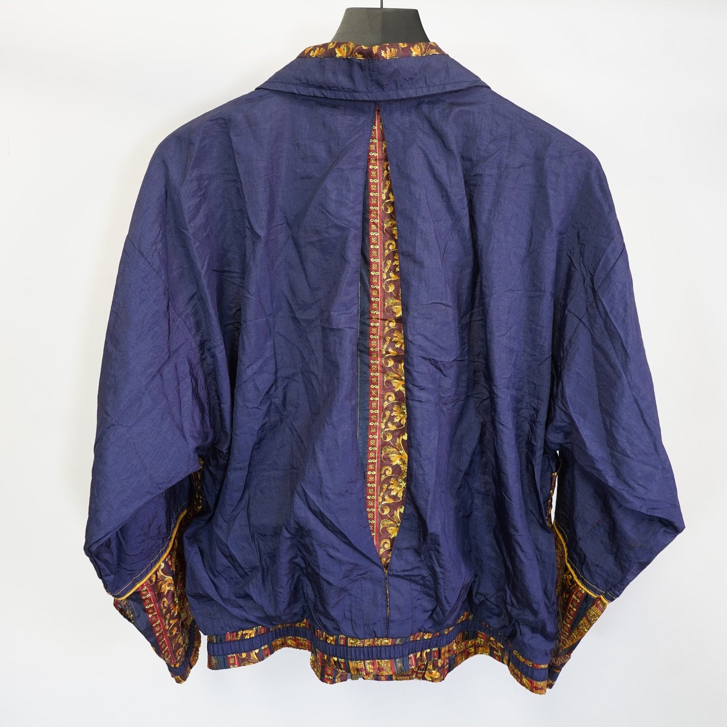 (S) Vintage Casual Isle 90s Golden Chanel-Esque Windbreaker Jacket Men's S Blue