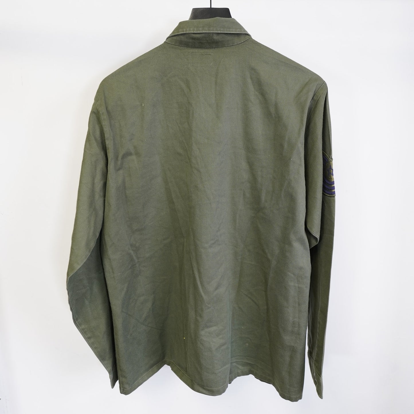 (L) Vintage U.S. Air Force OG 507 Green Fatigue Uniform Shirt Utility Patches Mens L