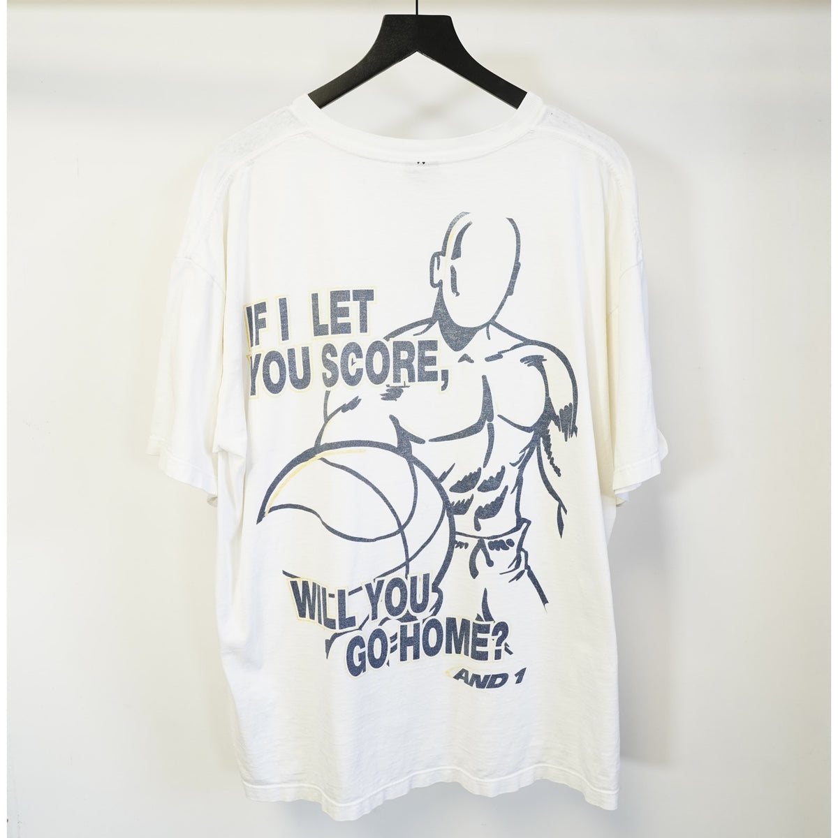 (XXL) Vintage 90s AND1 Go Home Graphic Basketball T-Shirt Men's XXL USA Made White Y2K
