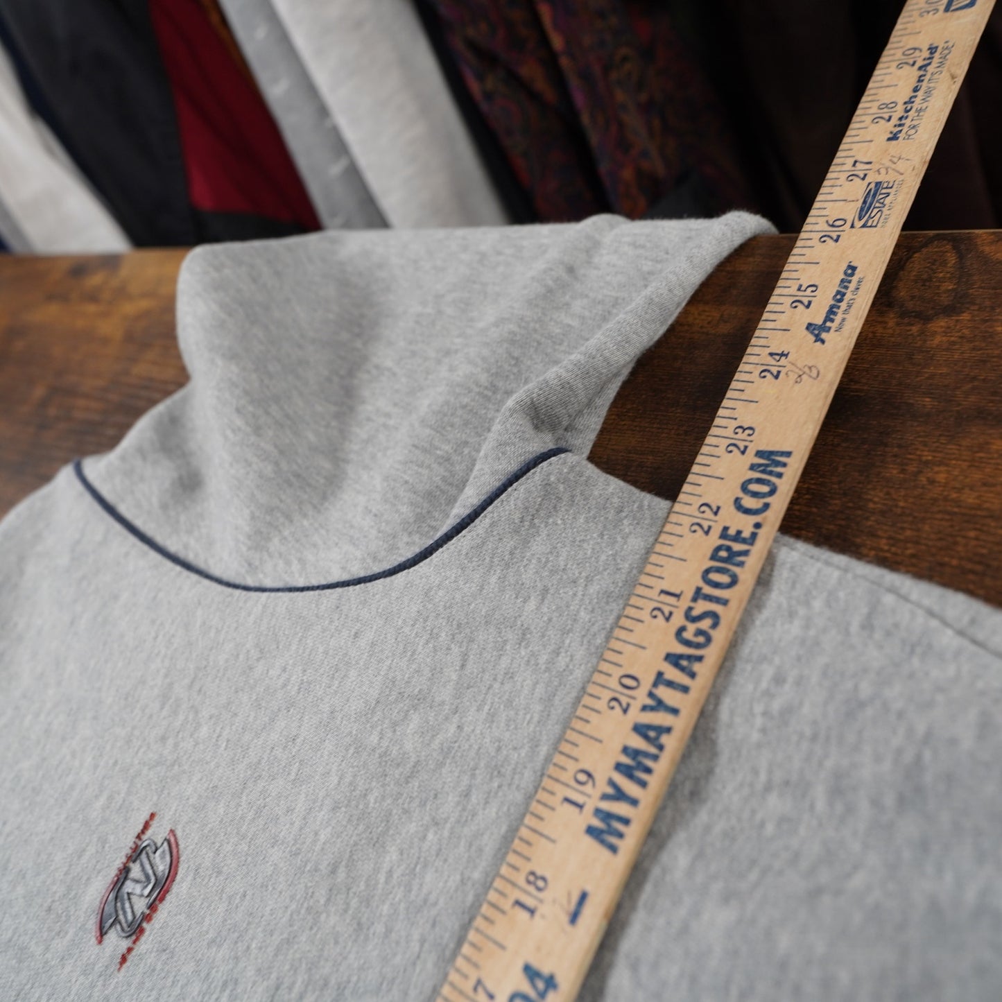 (M) Vintage Nautica Competition Full Zip 2000s Hoodie Men's M Gray Blue Y2K Hip Hop