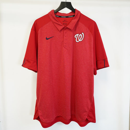 (XXL) Nike Washington Nationals Dri-Fit Polo Shirt Men's XXL Red MLB Baseball