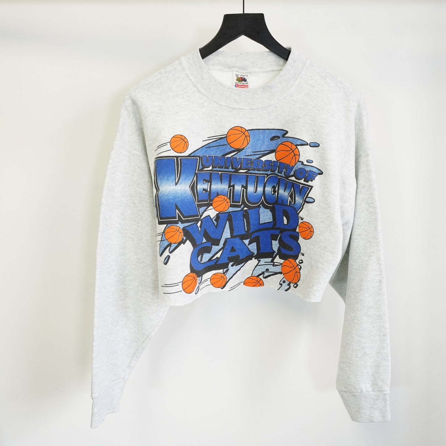 (Women's XL) Vintage 90s Kentucky Wildcats Crop Top Sweatshirt Women's XL Heather Gray UK