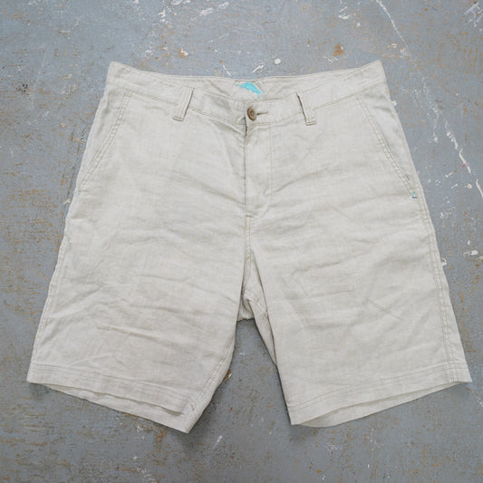 (Sz. 35) Tommy Bahama Beige Linen Blend Shorts Men's Sz 35 Preppy Casual Tan Beach