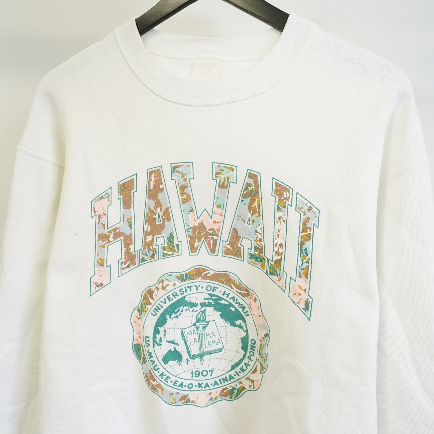 (L) Vintage University of Hawaii Rainbow Warriors Sweatshirt Men's L White Tropical