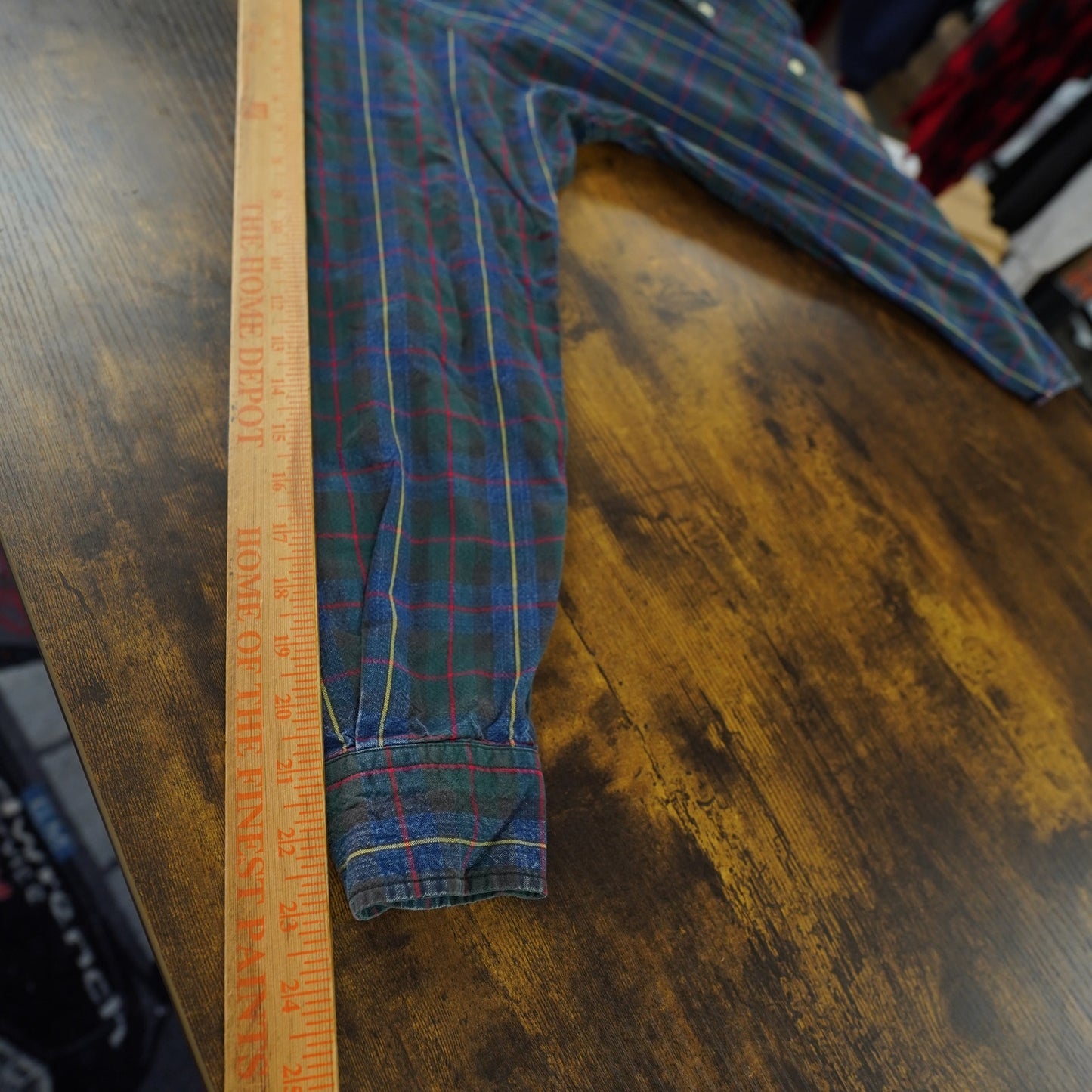 (S) Vintage J.Crew Shirt Blue Green Plaid Button Down Long Sleeve 90s Vtg