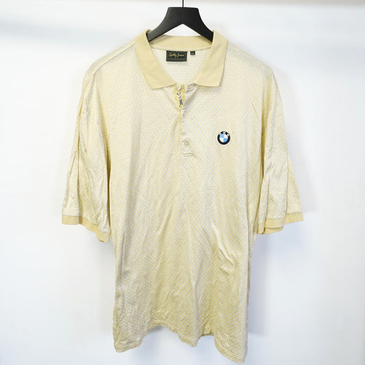(XL) Vintage BWM Bobby Jones 90s Golf Polo Shirt Men's XL Yellow Retro Motorsports