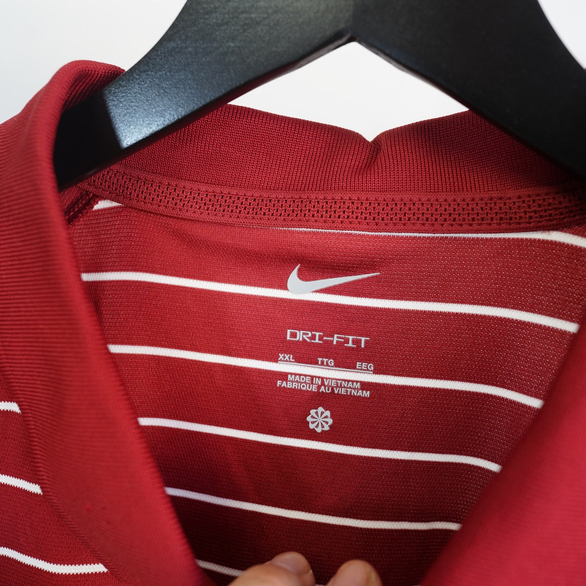(XXL) Arkansas Razorbacks Nike Dri-Fit Striped Polo Shirt Men's XXL Red White