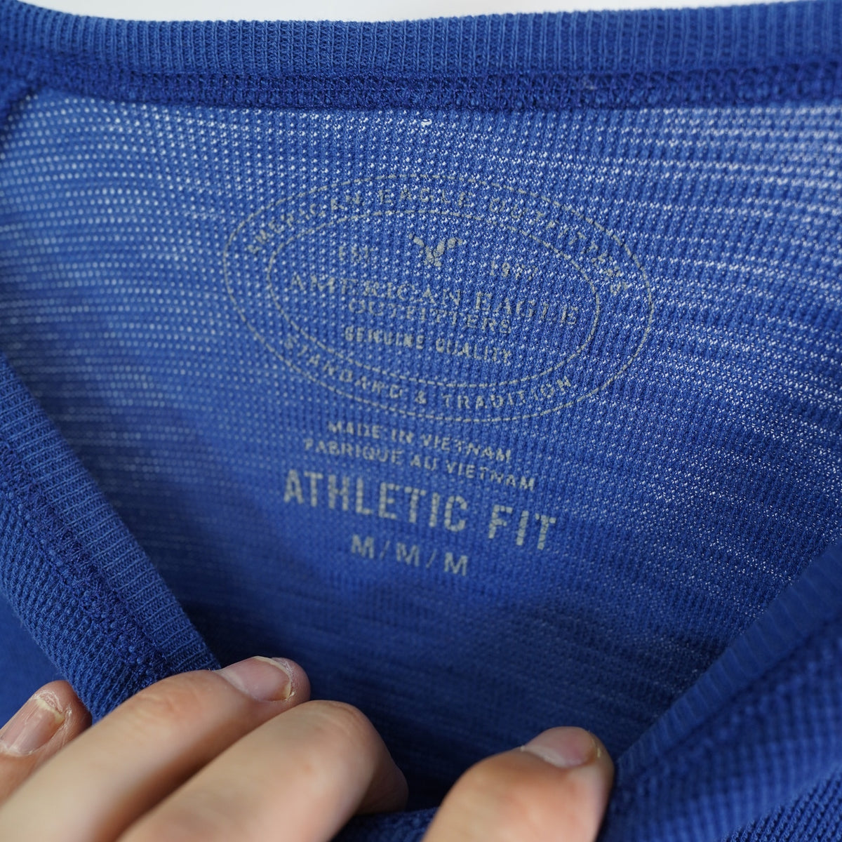 (M) Vintage American Eagle Y2K Athletic Fit Longsleeve T-Shirt Men's M Blue 2000s