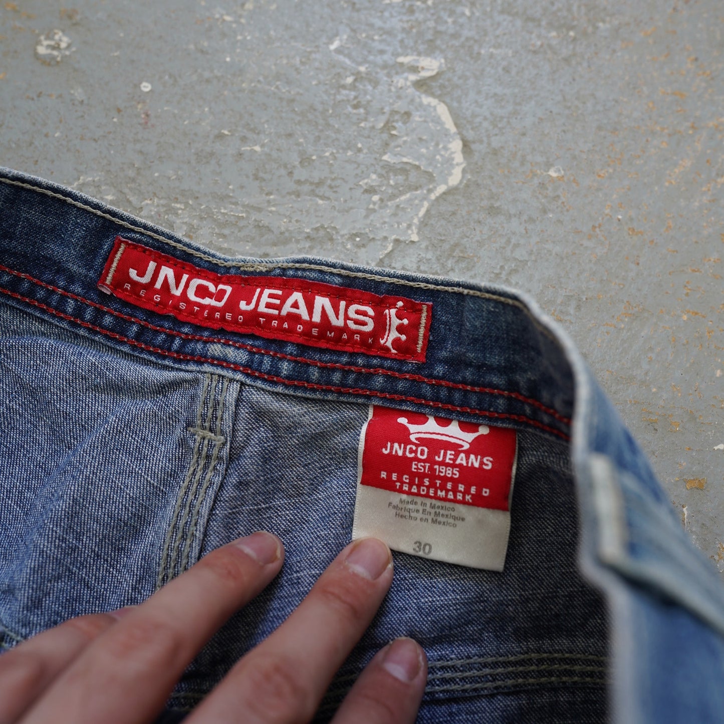 (Sz. 30) Vintage Y2K Jnco Baggy Carpenter Denim Shorts Embroidered Men's Sz 30 Skate 2000