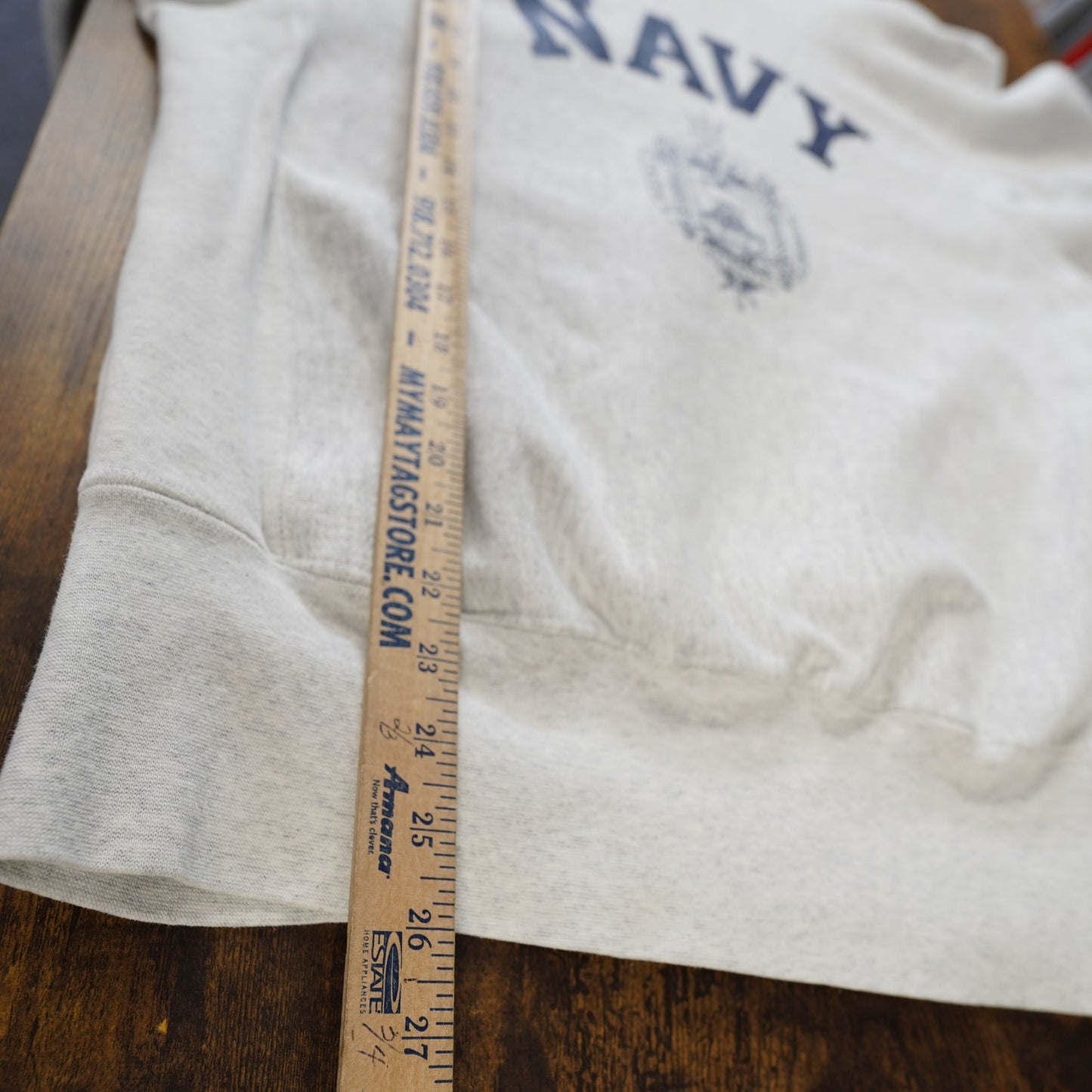 (S) Vintage US Navy Reverse Weave Sweatshirt Unisex S Heather Gray Naval Academy