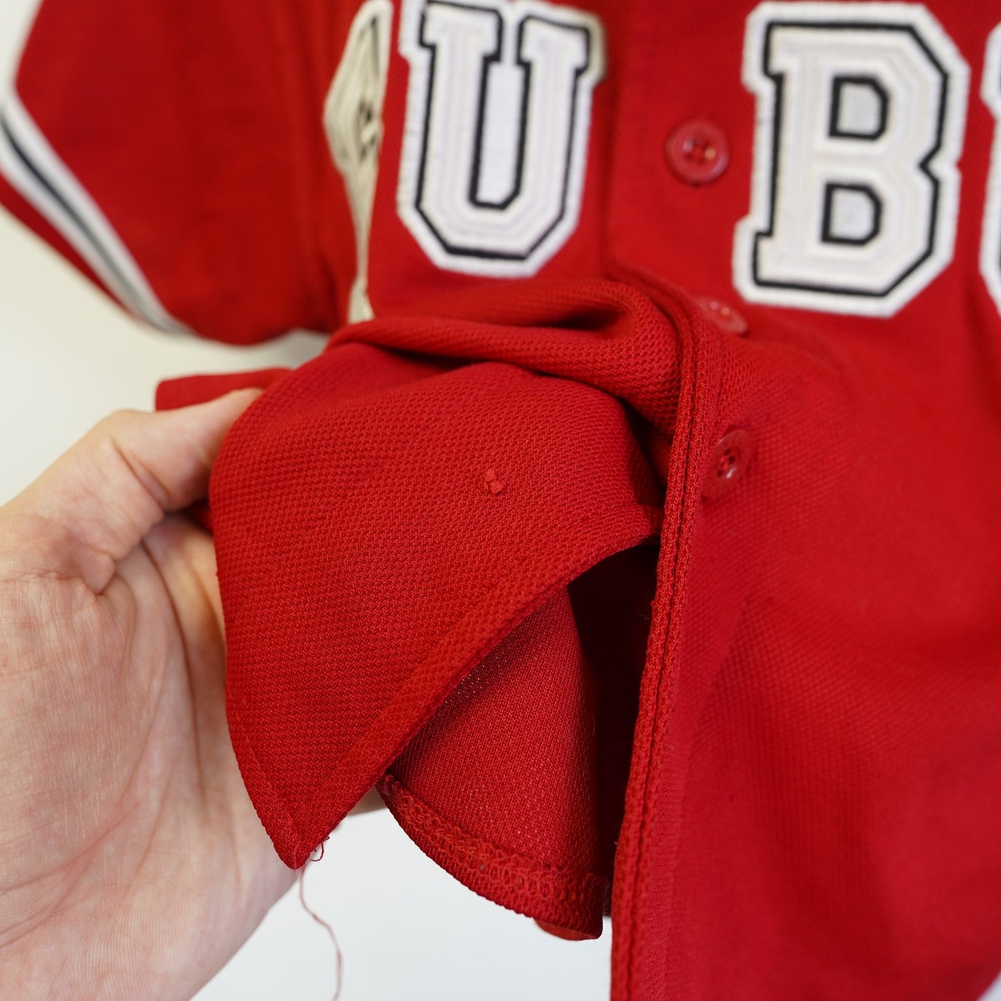 (Kids 4) Vintage Kids Fubu Stitched Baseball Jersey Boys S Size 4 Y2K 2000s Hip Hop Red