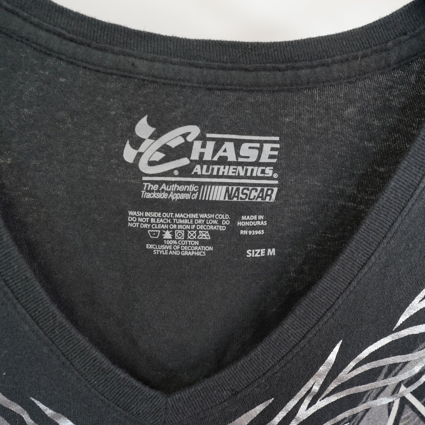 (Women's M) Dale Earnhardt Jr. Nascar Y2K V-Neck T-Shirt Women's M 2000s Goth Black