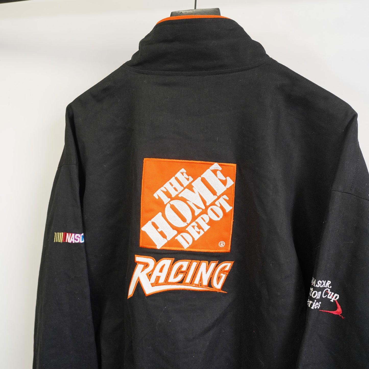 (XL) Vintage Tony Stewart Nascar Racing Jacket Men's XL Black Orange Winners Circle