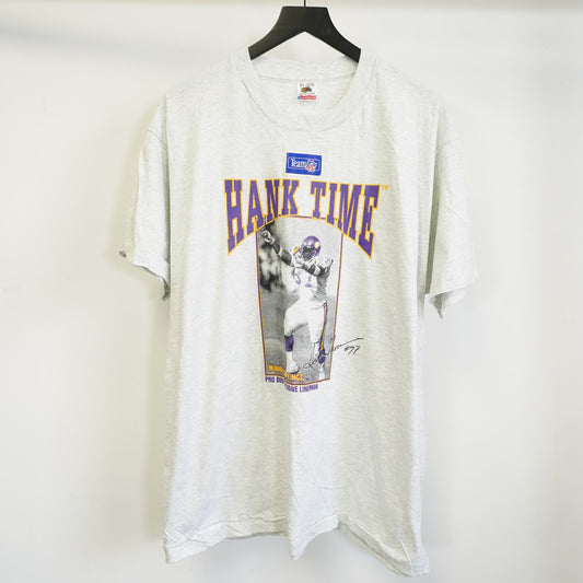 (XL) Vintage Minnesota Vikings Hank Time Henry Thomas 90s NFL Gray T-Shirt Men's XL