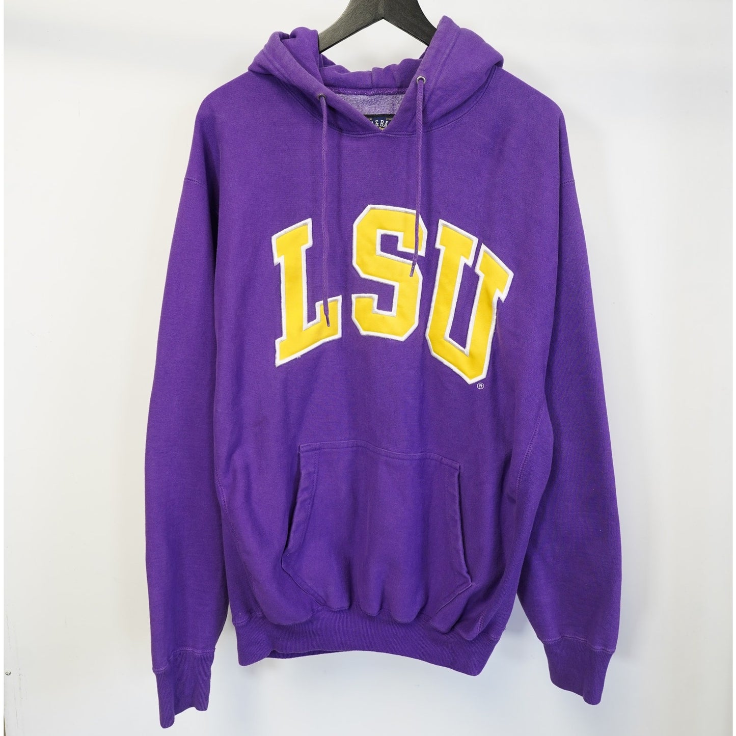Vtg LSU Tigers Sewn Reverse Weave Hoodie Men's L Purple Yellow Steve & Barry's