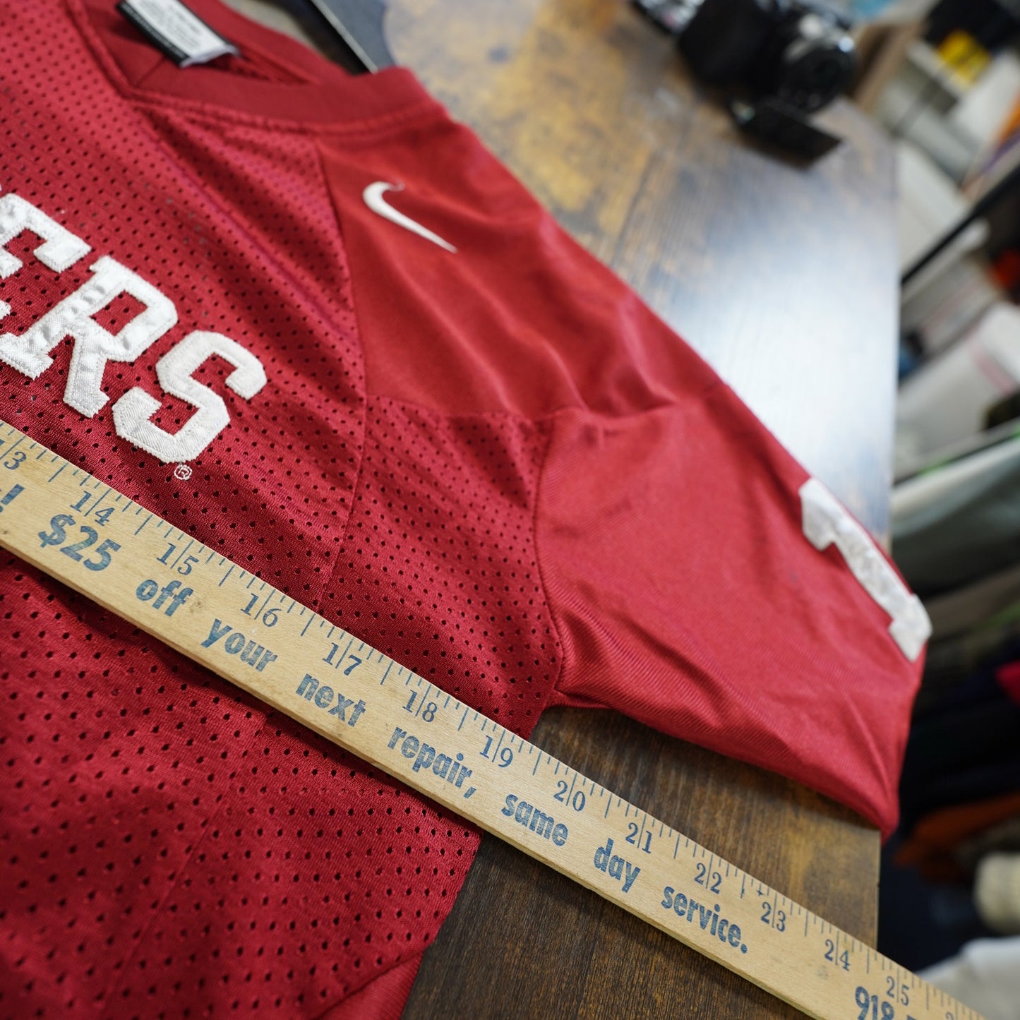 (Youth L) Oklahoma Sooners Nike Embroidered Football Jersey Kids Youth Large Red OU