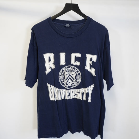 (XXL) Vintage Rice University Owls Jansport T-Shirt Men's XXL Navy Blue 90s USA Made