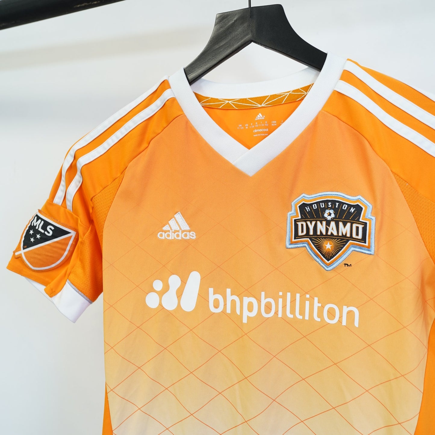 (Youth M 11-12) Adidas Houston Dynamo Home Soccer Jersey 2014-15 Orange White