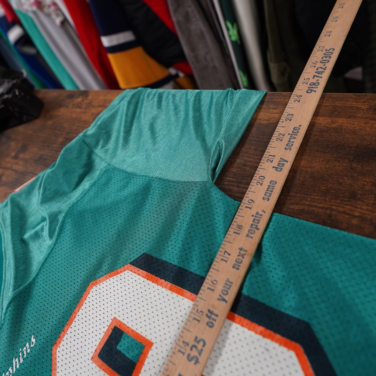 (M) Vintage Jason Taylor Miami Dolphins Reebok Football Jersey Mens M Aqua Y2K Retro