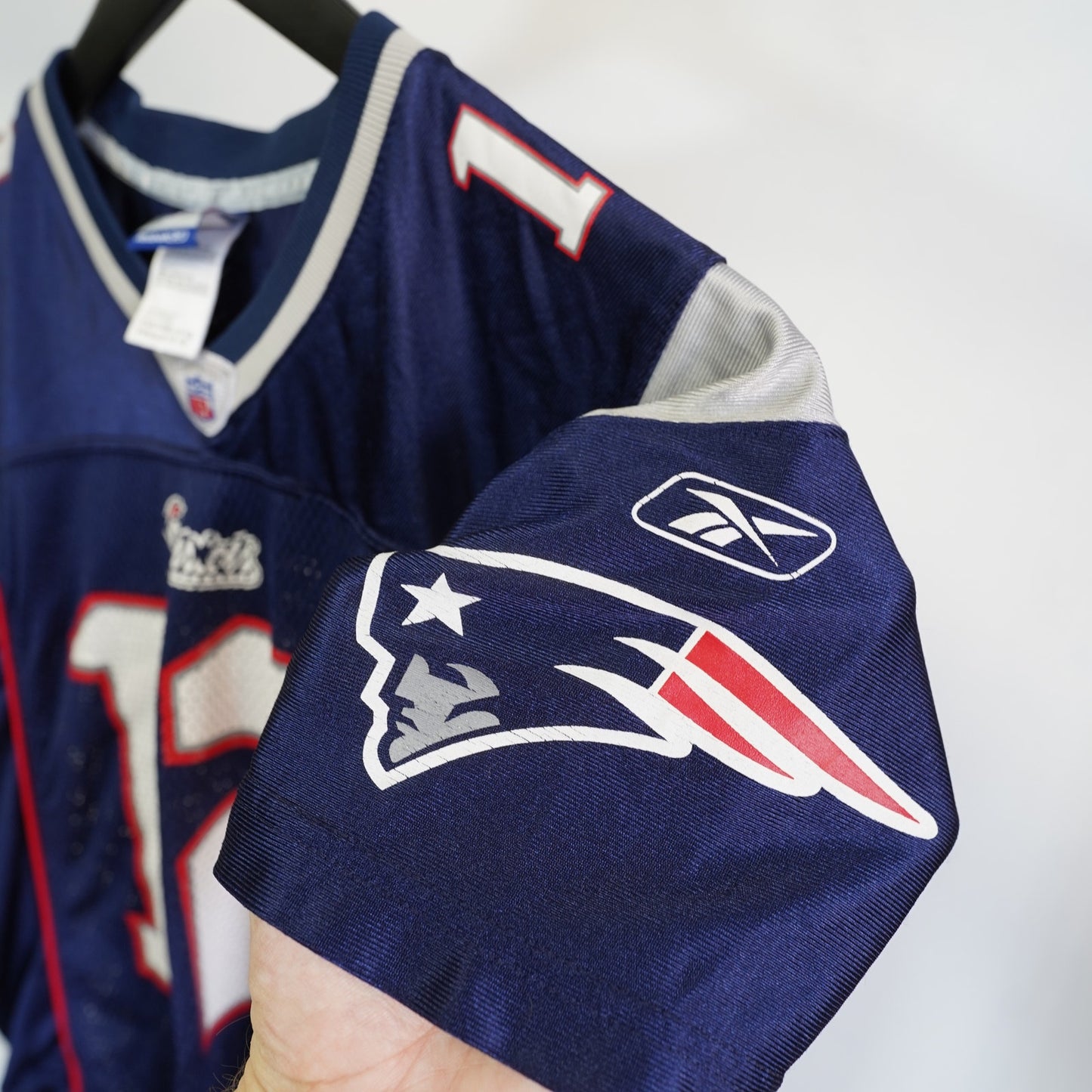 (Boy's M) Vintage Tom Brady New England Patriots Reebok Football Jersey Boy's M Navy Blue