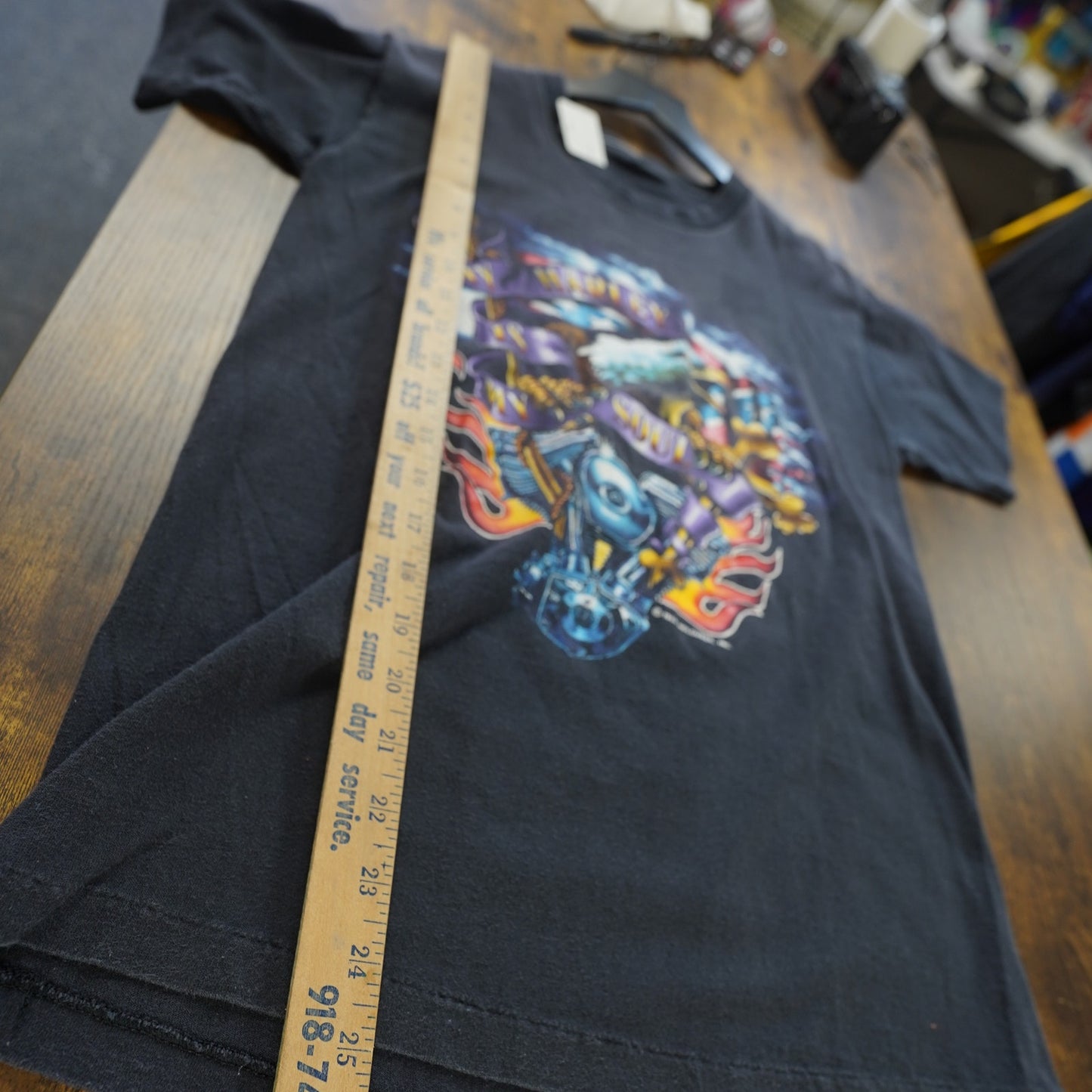 (S) Vintage 1989 Harley Davidson Eagle Biker Single Stitch T-Shirt Men's S Black