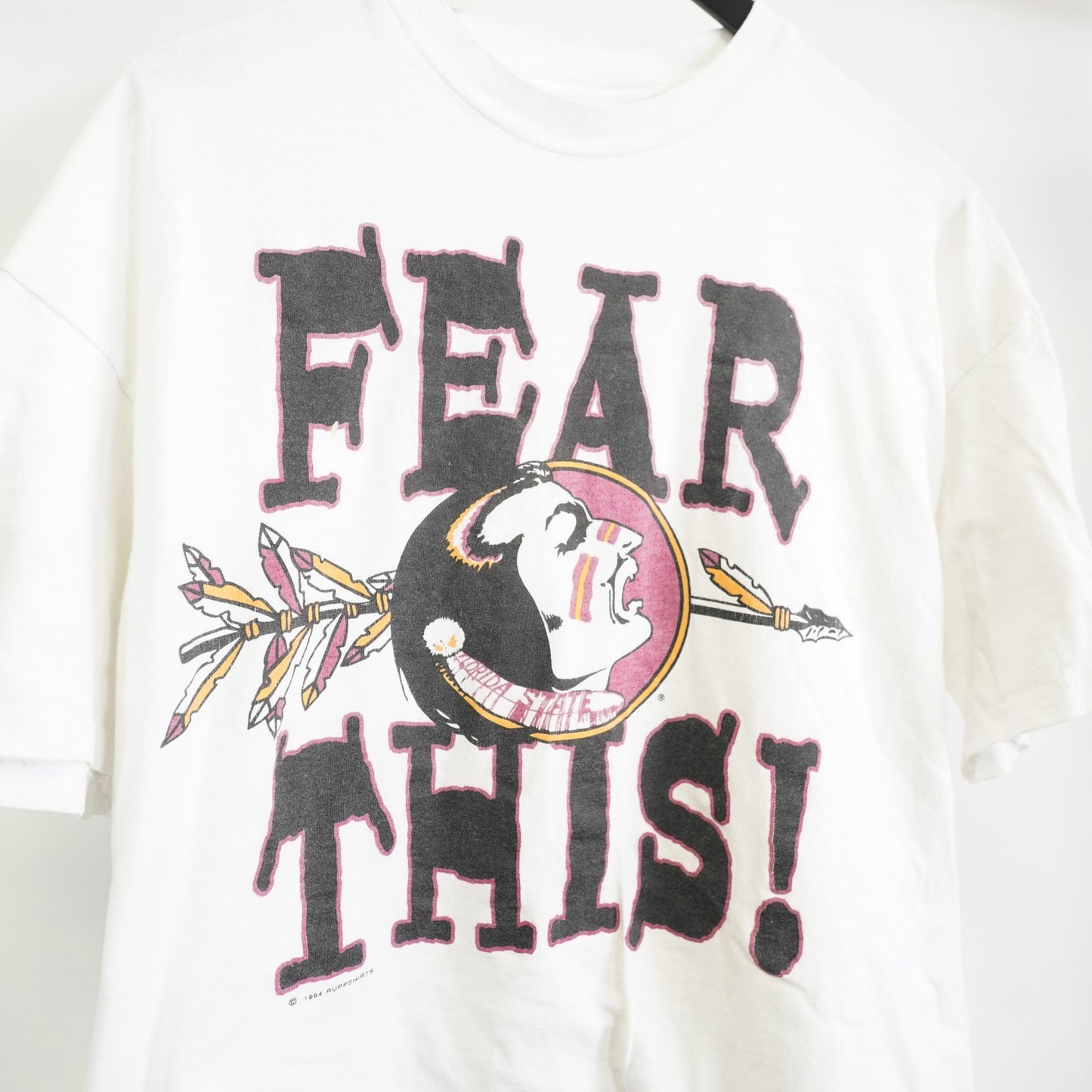 (XL) Vintage Florida State Seminoles 90s T-Shirt Men's XL White Hanes FSU Fear This
