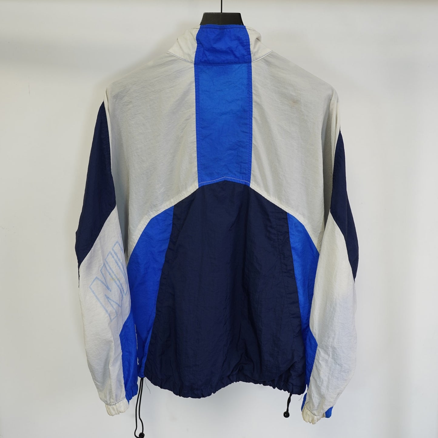 (M) Vintage Nike Windbreaker Jacket Blue White 90s Full Zip