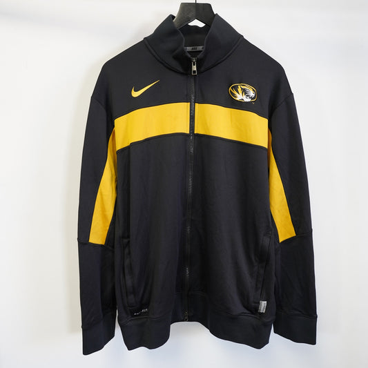 (L) Nike Missouri Tigers Dri-Fit Full Zip Track Jacket Men's L Black Yellow