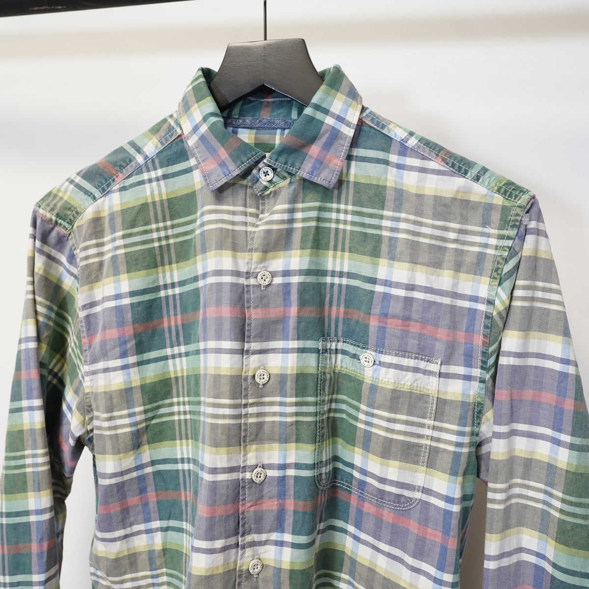 (XS) Tommy Bahama Plaid Button Up Shirt Men's XS Green Lightweight Long Sleeve