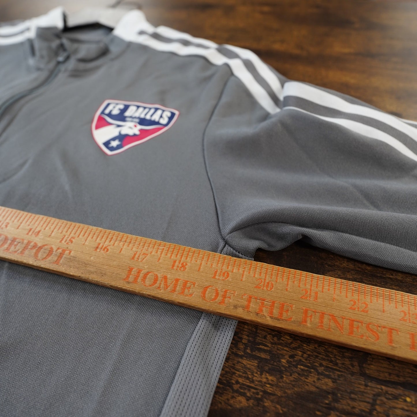 (M) Adidas FC Dallas Soccer Warm Up Track Jacket Men's M Gray MLS Prime Green Futbol