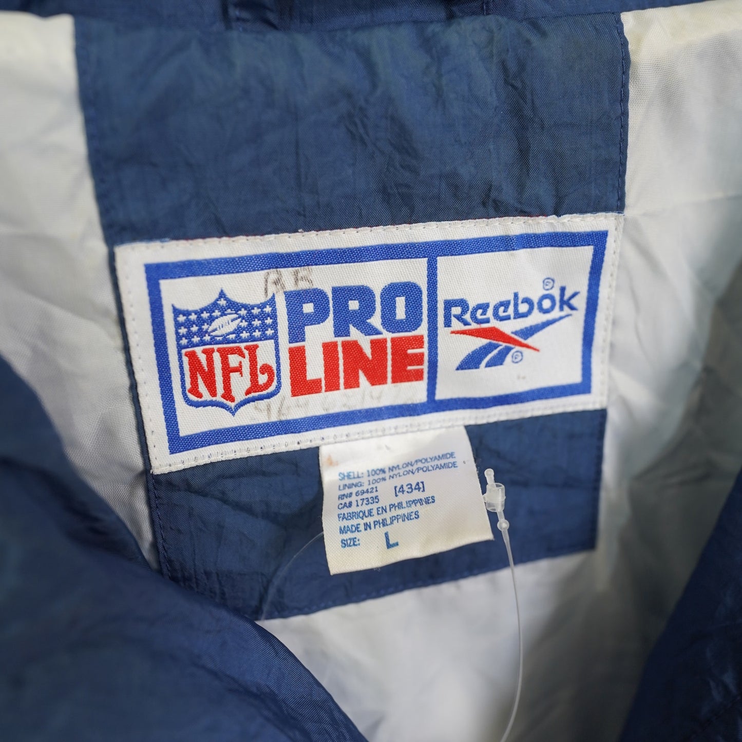 (L) Vintage Dallas Cowboys Reebok NFL Pro Line Jersey Men's L Blue Silver 90s Retro