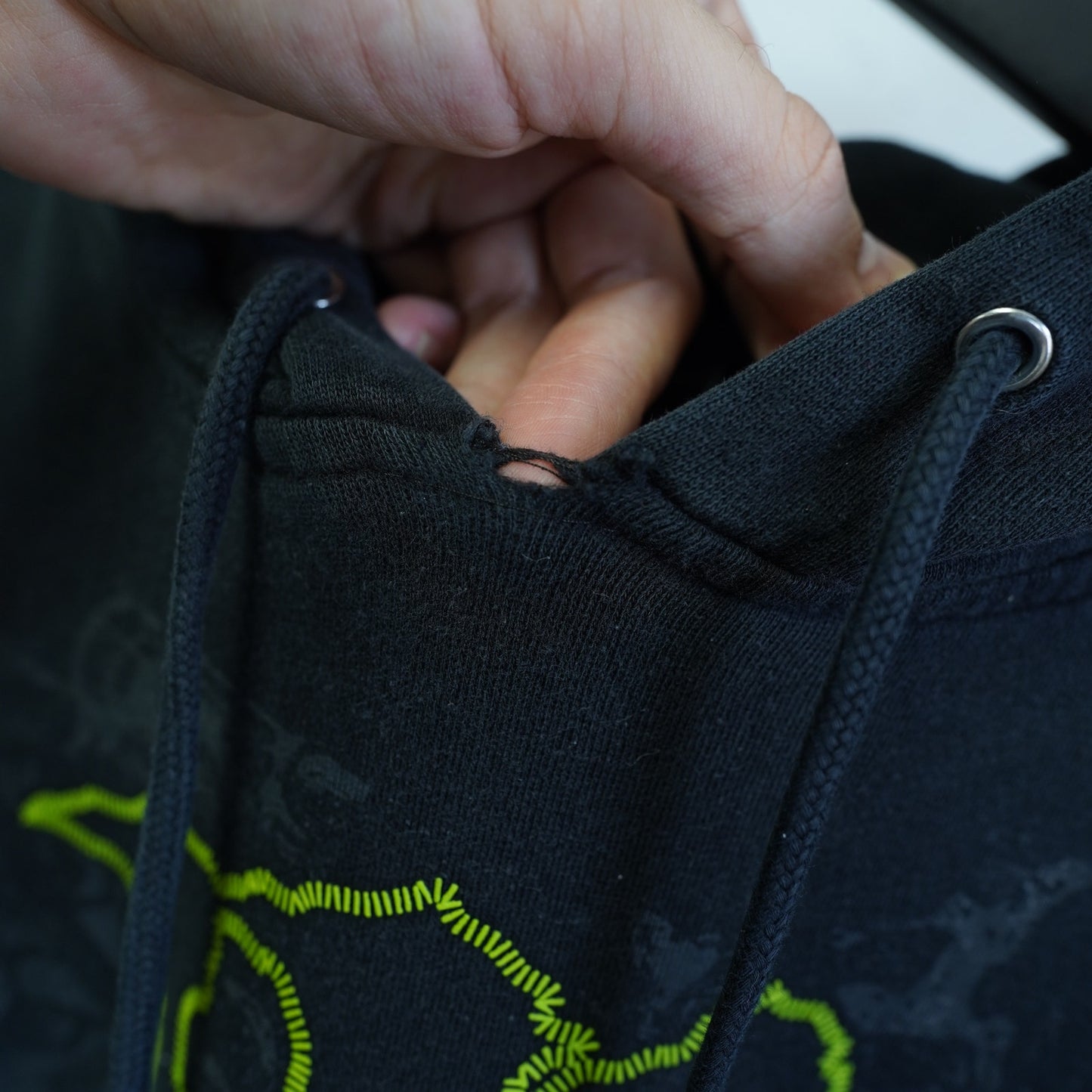 (M) Vintage Y2K Monster Energy Stitched Hoodie BMX Skate Surf Men's M 2000s Black