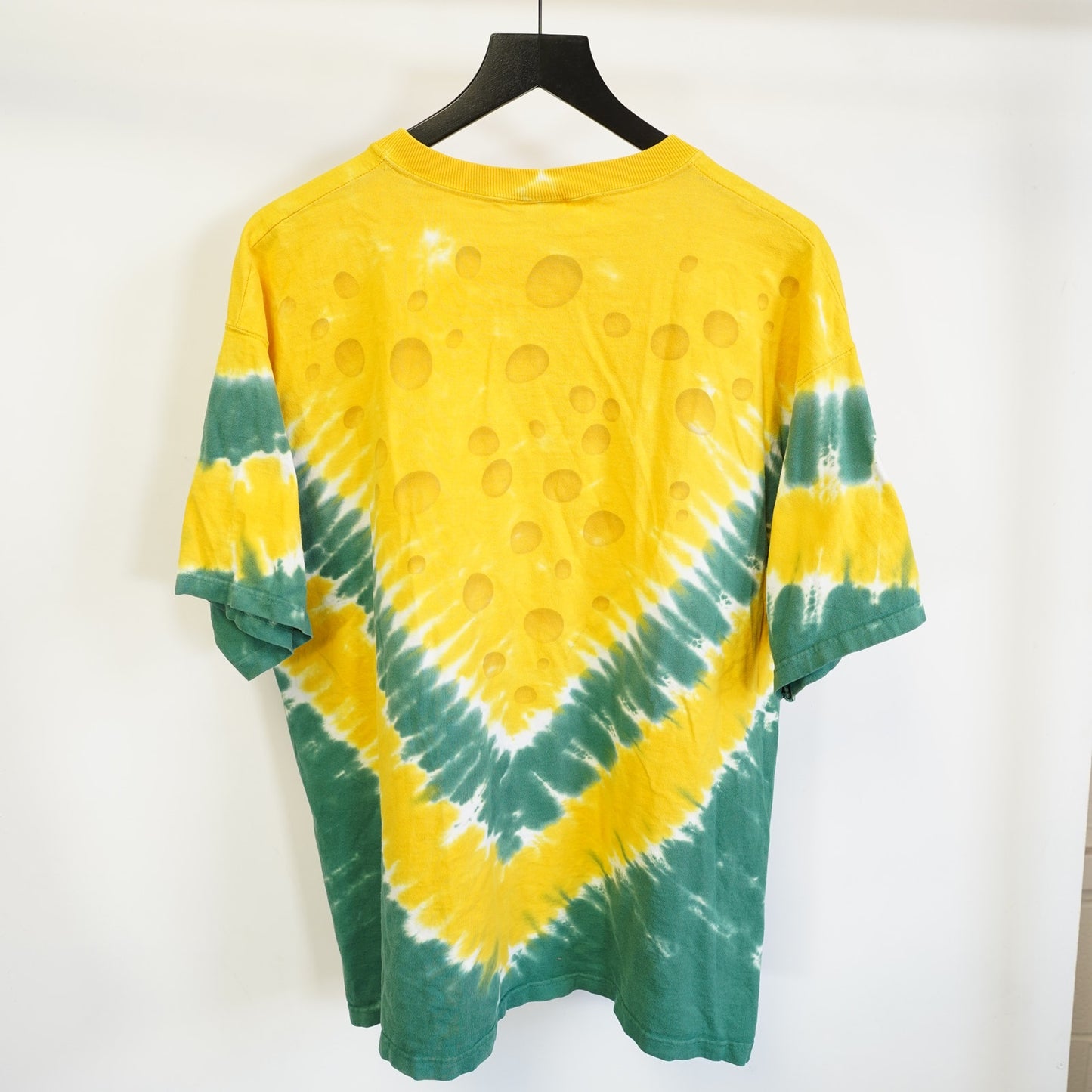 (XL) Vintage 90s Green Bay Packers Liquid Blue Tie Dye Cheese T-Shirt Men's XL Yellow