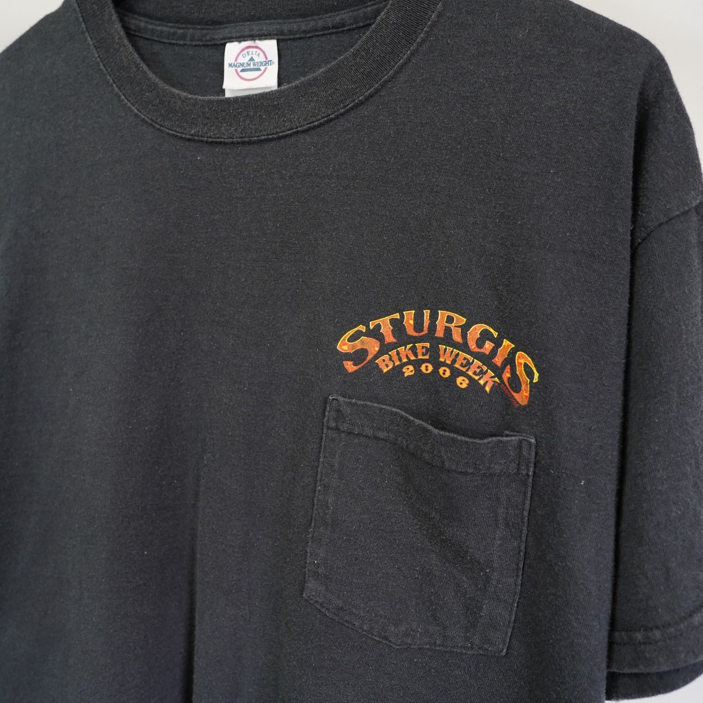 (L) Vintage Sturgis 2006 Biker Rally Motorcycle T-Shirt Men's L Delta Black Skeleton